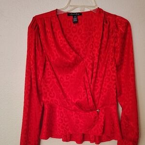 Red Women's Wrap Top